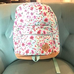 Teal floral backpack